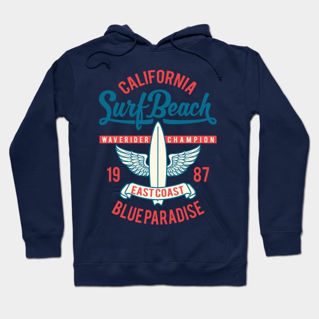 Surf Beach Hoodie by lionkingdesign